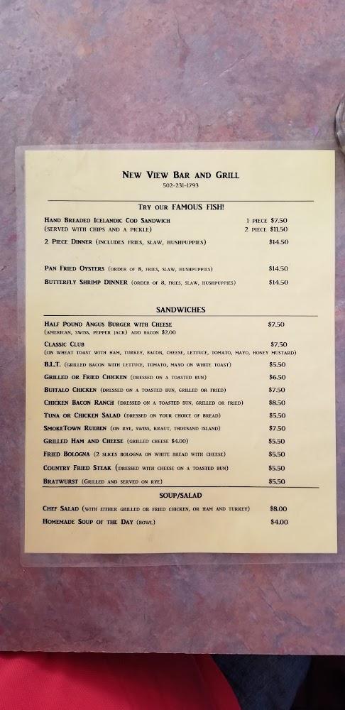 New View Bar & Grill Menu image 3